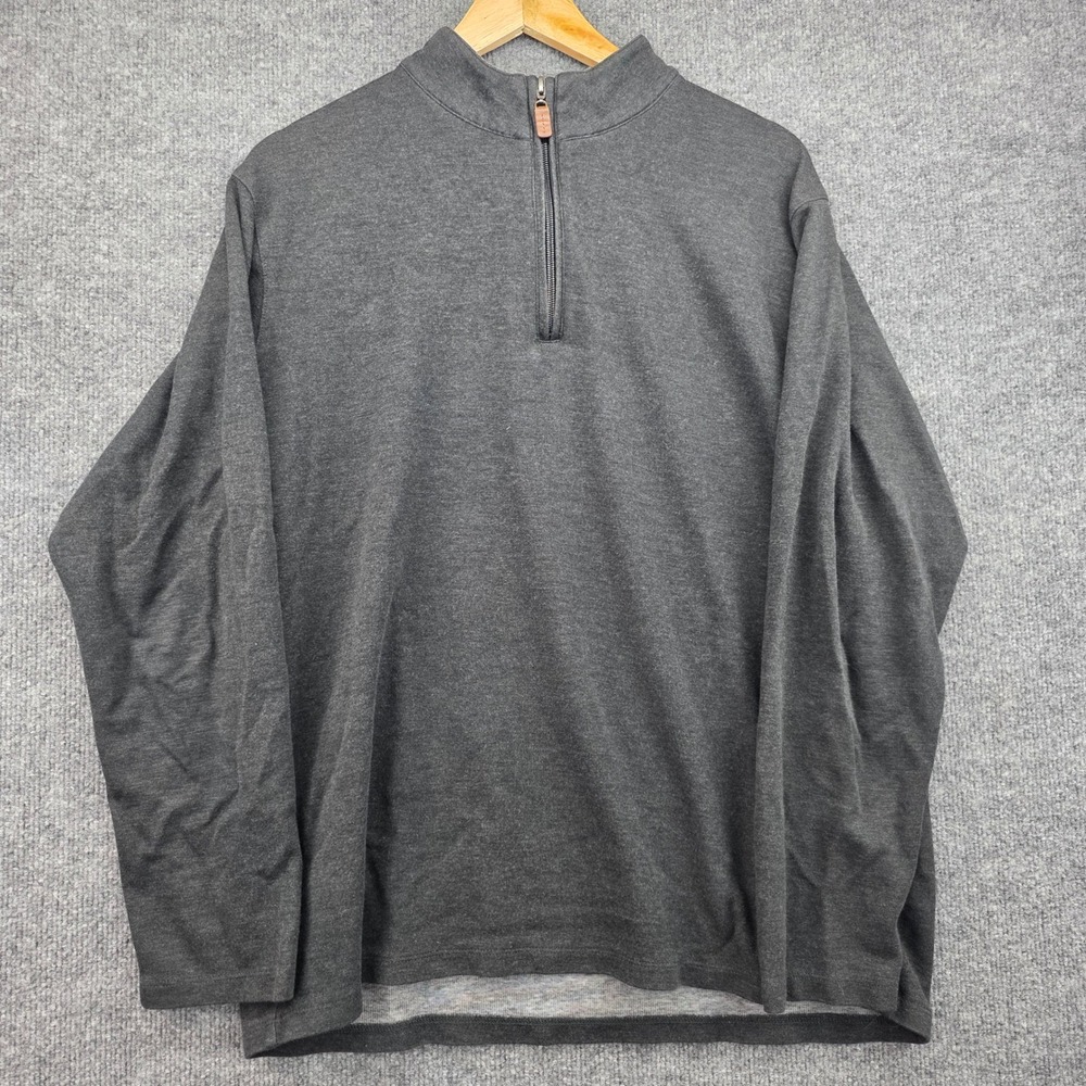 Mizzen+Main Mens Charcoal Gray Quarter Zip‎ Pullover Sweatshirt XLarge